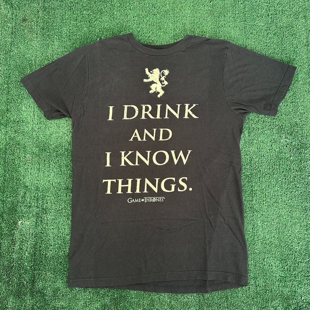 HBO Game of Thrones Drink and Know Things T-Shirt Tyrion Lannister Quote TV M